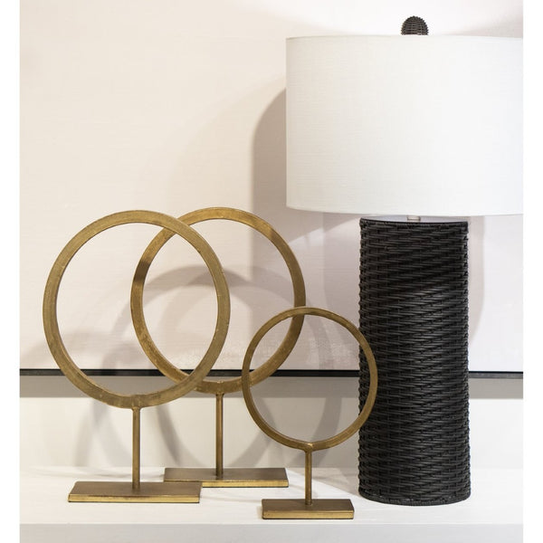Atlas Mulberry 30" High Woven Rattan Table Lamp with Crisp White Shade for Modern Coastal Décor Style PL11085-BK
