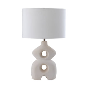 Atlas Neptune 26" High 1-Light Table Lamp - Sculptural Dry White Design for Modern Home Elegance PL11086-WH