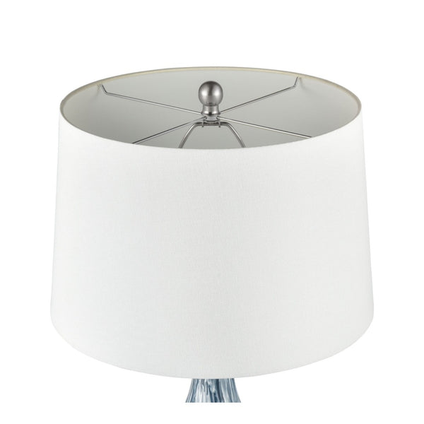 Atlas Northcott 28'' High Coastal-Inspired Table Lamp with Elegant Glass Body and Soft Linen Shade Blue PL11087-BL