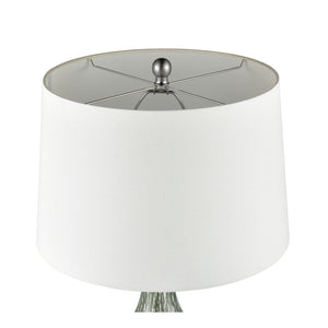 Atlas Northcott 28'' High Coastal-Inspired Table Lamp with Elegant Glass Body and Soft Linen Shade Green PL11087-GN