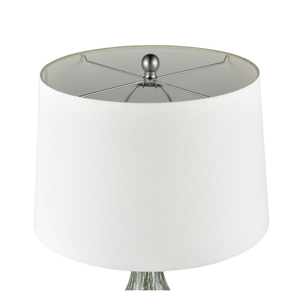 Atlas Northcott 28'' High Coastal-Inspired Table Lamp with Elegant Glass Body and Soft Linen Shade Green PL11087-GN