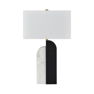 Atlas Ohara 28" High Table Lamp - Modern Matte Black & White Marble Base, Perfect for Any Room Decor PL11088-BK