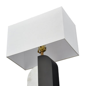 Atlas Ohara 28" High Table Lamp - Modern Matte Black & White Marble Base, Perfect for Any Room Decor PL11088-BK