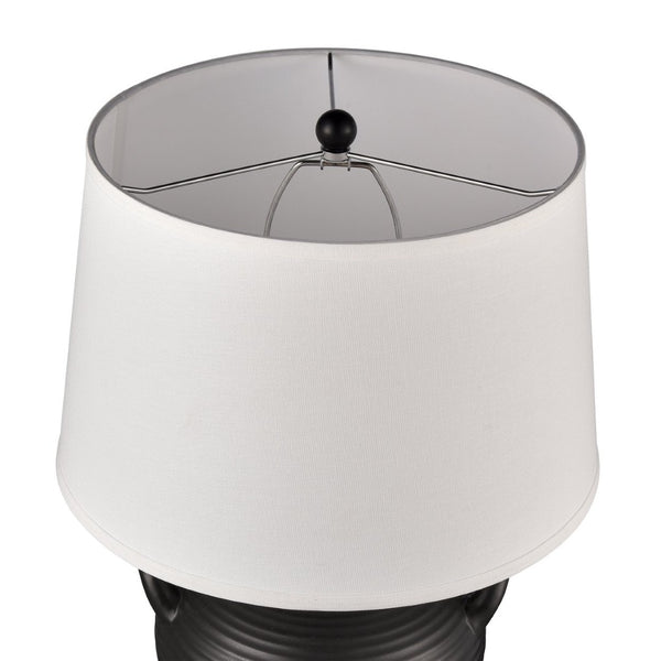 Atlas Oxford 25'' High 1-Light Table Lamp - Elegant Urn Design with Glossy Ribbed Base for Home Decor Black PL11089-BK