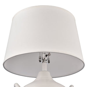 Atlas Oxford 25'' High 1-Light Table Lamp - Elegant Urn Design with Glossy Ribbed Base for Home Decor White PL11089-WH