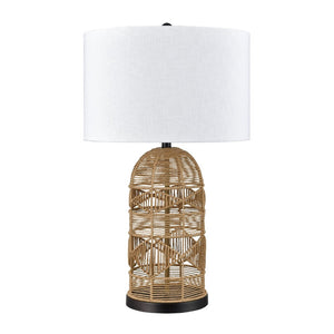 Atlas Peckham 30'' High Table Lamp - Handcrafted Natural Woven Paper Rope with White Shade for Ambient Glow PL11090-NA