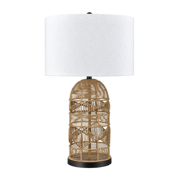Atlas Peckham 30'' High Table Lamp - Handcrafted Natural Woven Paper Rope with White Shade for Ambient Glow PL11090-NA