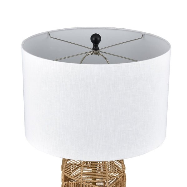 Atlas Peckham 30'' High Table Lamp - Handcrafted Natural Woven Paper Rope with White Shade for Ambient Glow PL11090-NA