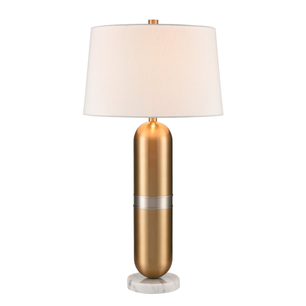 Atlas Pill 34'' High Table Lamp - Capsule-Inspired Aged Brass Light with Marble Base for Elegant Style PL11092-BS