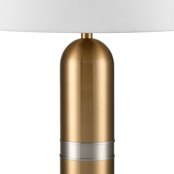 Atlas Pill 34'' High Table Lamp - Capsule-Inspired Aged Brass Light with Marble Base for Elegant Style PL11092-BS