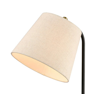 Atlas Pine 25'' High Minimalist Table Lamp - Black Steel Frame with Sand Linen Shade for Modern Spaces PL11093-BK