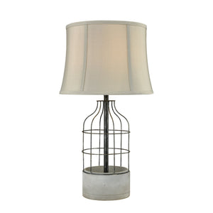 Atlas Rochefort 27'' High Table Lamp - Rustic Oil Rubbed Bronze with Sandstone Linen Shade for Cozy Spaces PL11097-BZ