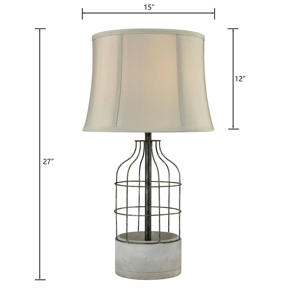 Atlas Rochefort 27'' High Table Lamp - Rustic Oil Rubbed Bronze with Sandstone Linen Shade for Cozy Spaces PL11097-BZ
