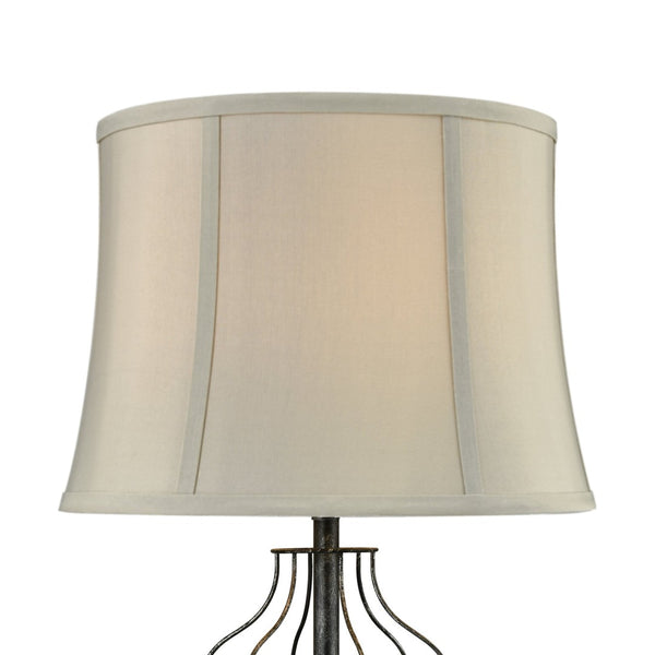 Atlas Rochefort 27'' High Table Lamp - Rustic Oil Rubbed Bronze with Sandstone Linen Shade for Cozy Spaces PL11097-BZ