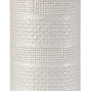 Atlas Seymour 24.5'' Table Lamp - Coastal White Glaze with Rattan Shade for Warm Ambient Lighting Decor PL11102-WH