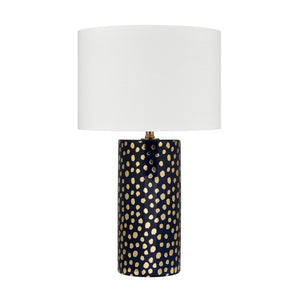 Atlas Signe Modern 26'' High Table Lamp with Elegant Off-White Shade for Stylish Home Décor Accents Navy PL11104-BL