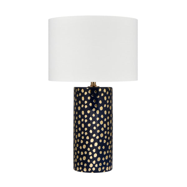 Atlas Signe Modern 26'' High Table Lamp with Elegant Off-White Shade for Stylish Home Décor Accents Navy PL11104-BL