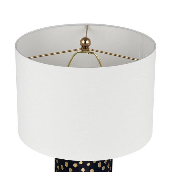 Atlas Signe Modern 26'' High Table Lamp with Elegant Off-White Shade for Stylish Home Décor Accents Navy PL11104-BL