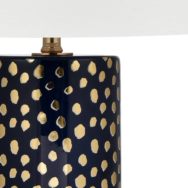 Atlas Signe Modern 26'' High Table Lamp with Elegant Off-White Shade for Stylish Home Décor Accents Navy PL11104-BL