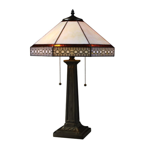 Atlas Stone Filigree 24'' High 2-Light Table Lamp - Elegant Tiffany-Style Lighting for Classic Interiors PL11105-BZ