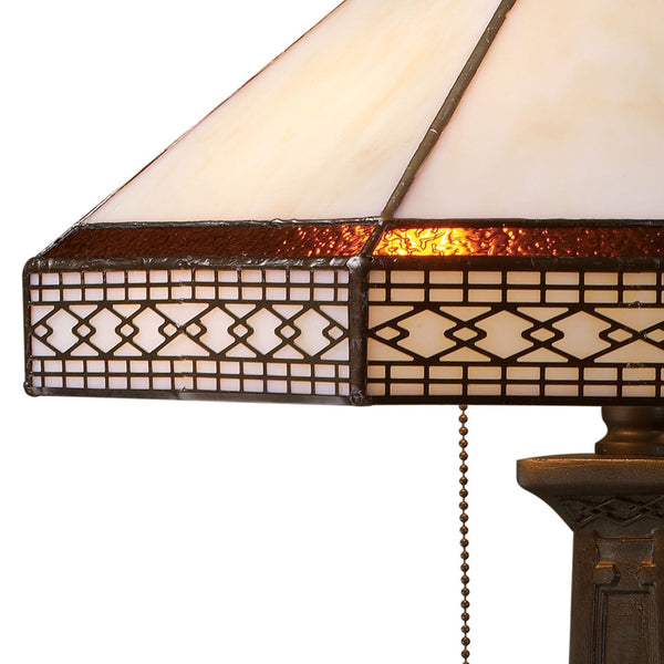 Atlas Stone Filigree 24'' High 2-Light Table Lamp - Elegant Tiffany-Style Lighting for Classic Interiors PL11105-BZ
