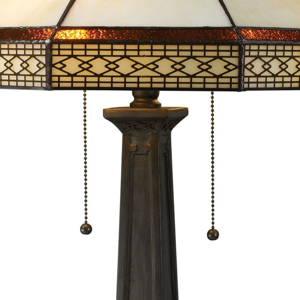 Atlas Stone Filigree 24'' High 2-Light Table Lamp - Elegant Tiffany-Style Lighting for Classic Interiors PL11105-BZ