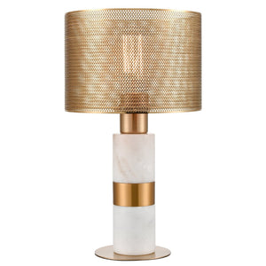 Atlas Sureshot 15" High Table Lamp with Aged Brass & Marble Base - Modern Luxe for Any Space PL11106-WH