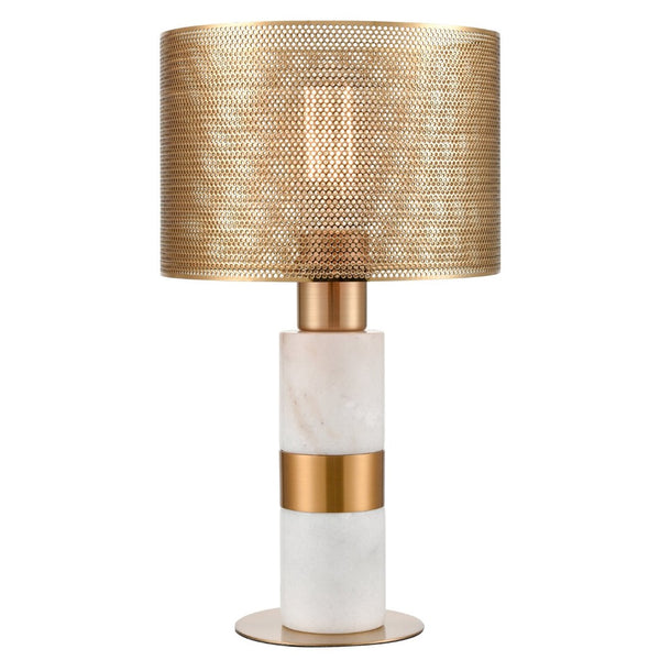 Atlas Sureshot 15" High Table Lamp with Aged Brass & Marble Base - Modern Luxe for Any Space PL11106-WH