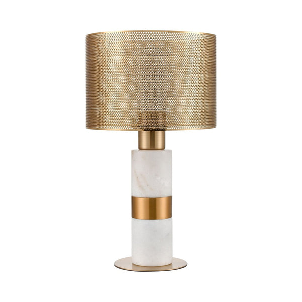 Atlas Sureshot 15" High Table Lamp with Aged Brass & Marble Base - Modern Luxe for Any Space PL11106-WH