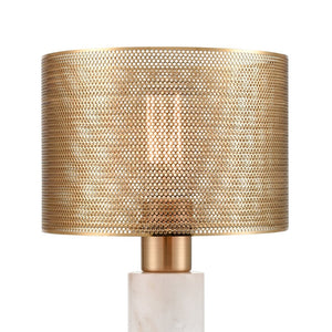 Atlas Sureshot 15" High Table Lamp with Aged Brass & Marble Base - Modern Luxe for Any Space PL11106-WH