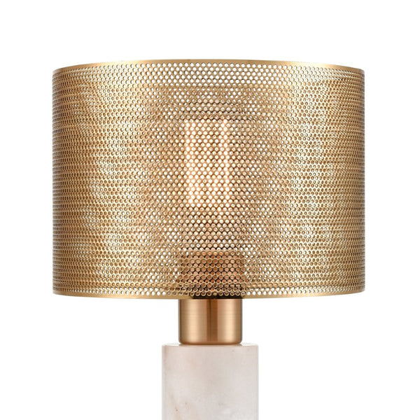 Atlas Sureshot 15" High Table Lamp with Aged Brass & Marble Base - Modern Luxe for Any Space PL11106-WH
