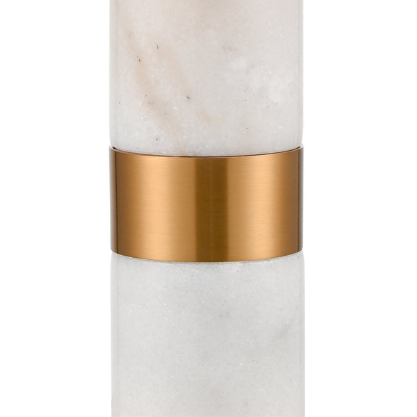 Atlas Sureshot 15" High Table Lamp with Aged Brass & Marble Base - Modern Luxe for Any Space PL11106-WH