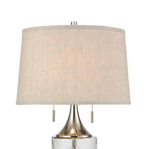 Atlas Tribeca 27'' High 2-Light Table Lamp - Textured Water Glass Base & Polished Nickel Accents for Elegance PL11110-CL