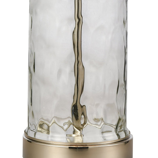 Atlas Tribeca 27'' High 2-Light Table Lamp - Textured Water Glass Base & Polished Nickel Accents for Elegance PL11110-CL