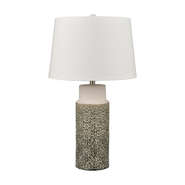 Atlas Tula 30'' High Table Lamp Set of 2 - Coastal-Inspired Gray Earthenware with Soft Linen Shades PL11111-GYS
