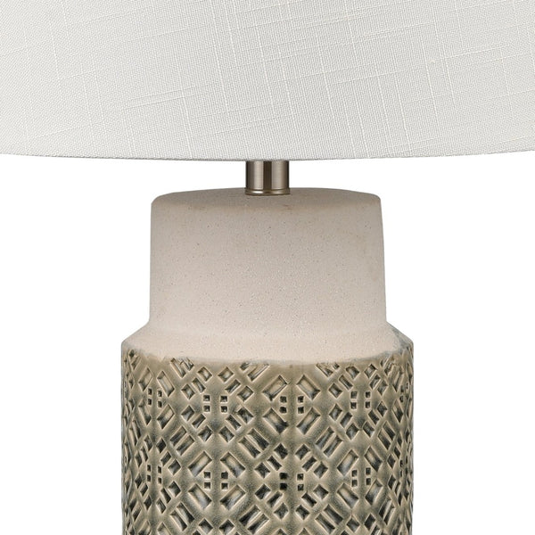 Atlas Tula 30'' High Table Lamp Set of 2 - Coastal-Inspired Gray Earthenware with Soft Linen Shades PL11111-GYS