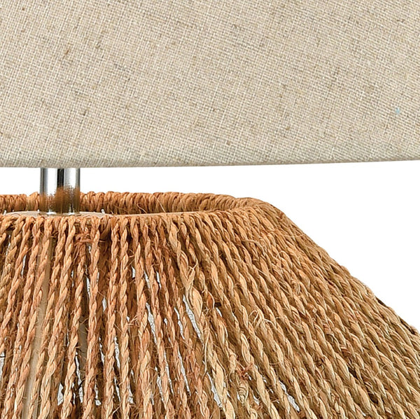 Atlas Vavda 19.5'' Coastal Table Lamp - Natural Rope Base & Off-White Shade for Warm, Inviting Spaces PL11112-NA
