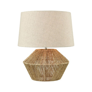 Atlas Vavda 19.5'' Coastal Table Lamp - Natural Rope Base & Off-White Shade for Warm, Inviting Spaces PL11112-NA