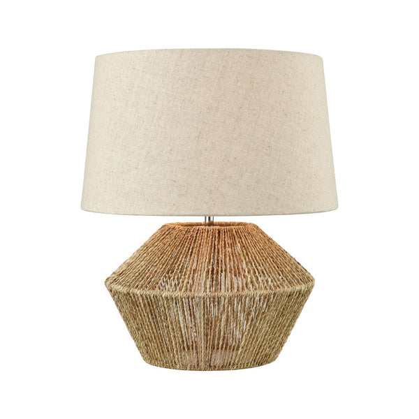Atlas Vavda 19.5'' Coastal Table Lamp - Natural Rope Base & Off-White Shade for Warm, Inviting Spaces PL11112-NA