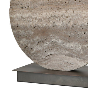 Atlas Vermouth 26.5'' High Table Lamp - Hand-Cut Marble Base, Grey Fabric Shade, Modern Accent Lighting PL11113-GY