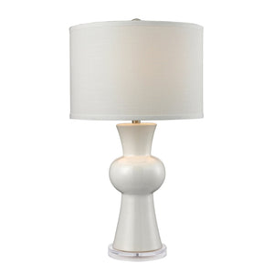 Atlas White Ceramic 28'' High Table Lamp - Sculptural Glossy Accent for Modern & Midcentury Interiors PL11114-WH