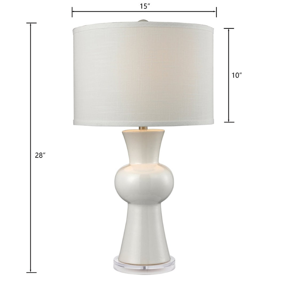 Atlas White Ceramic 28'' High Table Lamp - Sculptural Glossy Accent for Modern & Midcentury Interiors PL11114-WH