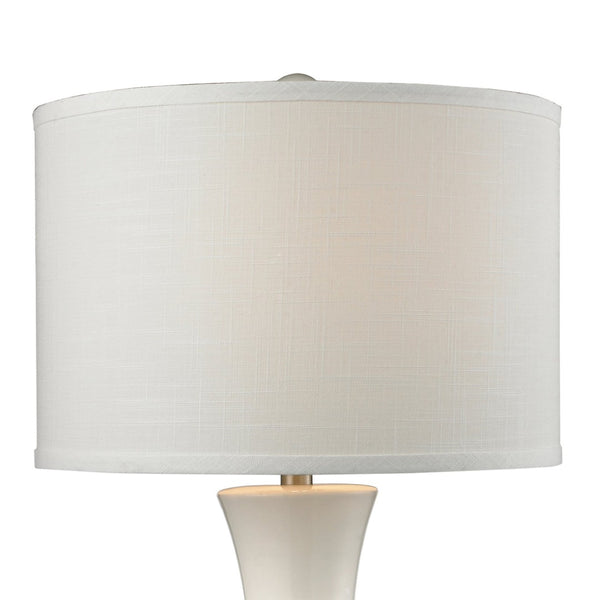 Atlas White Ceramic 28'' High Table Lamp - Sculptural Glossy Accent for Modern & Midcentury Interiors PL11114-WH
