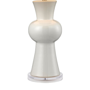 Atlas White Ceramic 28'' High Table Lamp - Sculptural Glossy Accent for Modern & Midcentury Interiors PL11114-WH