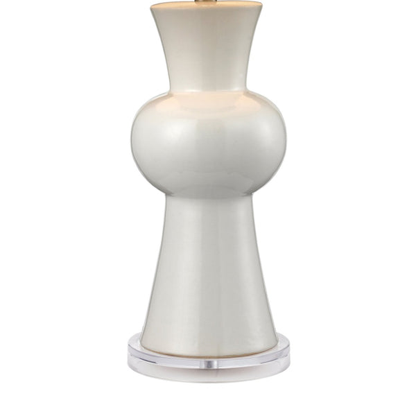 Atlas White Ceramic 28'' High Table Lamp - Sculptural Glossy Accent for Modern & Midcentury Interiors PL11114-WH