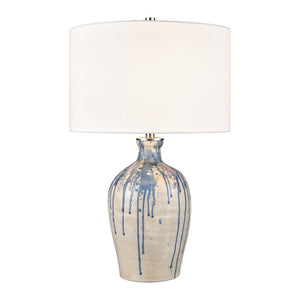 Atlas Winship 26'' High Coastal Table Lamp - White Crackle Glaze, Elegant Shade for Ambient Lighting PL11116-WH