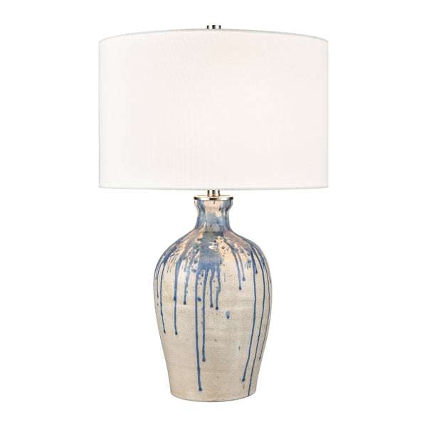 Atlas Winship 26'' High Coastal Table Lamp - White Crackle Glaze, Elegant Shade for Ambient Lighting PL11116-WH