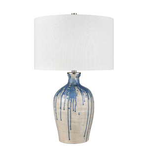 Atlas Winship 26'' High Coastal Table Lamp - White Crackle Glaze, Elegant Shade for Ambient Lighting PL11116-WH