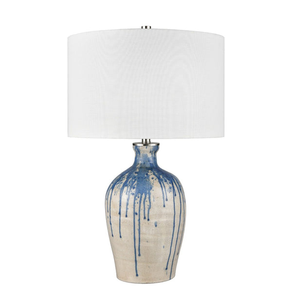 Atlas Winship 26'' High Coastal Table Lamp - White Crackle Glaze, Elegant Shade for Ambient Lighting PL11116-WH