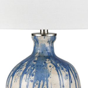 Atlas Winship 26'' High Coastal Table Lamp - White Crackle Glaze, Elegant Shade for Ambient Lighting PL11116-WH